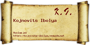 Kojnovits Ibolya névjegykártya
